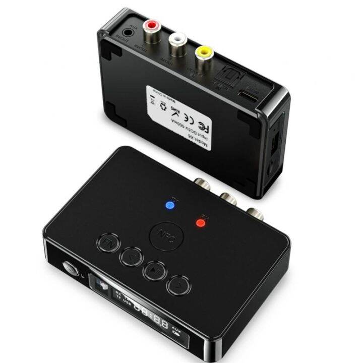 nfc-bluetooth-5-0-transmitter-receiver-fm-stereo-aux-3-5mm-jack-rca-optical-wireless-handsfree-call-audio-adapter-tv