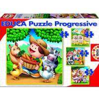 EDUCA สเปนนำเข้าจิ๊กซอว์สำหรับเด็ก 6 9 12 16 ชิ้น 4 ฟาร์มจ่าย 14867