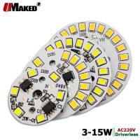 AC220V LED Module SMD2835 3W 5W 7W 9W 12W 15W LED PCB Aluminum lamp plate Smart IC Driver Bulb Pannel Dowlight Source WarmWhite