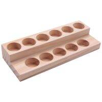 5X 11 Holes Wooden Essential Oil Tray Handmade Natural Wood Display Rack Demonstration Station for 5-15Ml Bottles