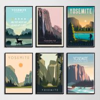 Yosemite National Park Travel World City พิมพ์โปสเตอร์ Wall Art ภาพวาดผ้าใบภาพของขวัญตกแต่งบ้าน