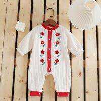 [COD] 22 new baby girl romper clothes jumpsuit round neck floret flower single-breasted newborn