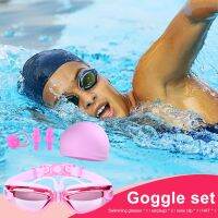 Anti Slip HD Swimming Glasses Water Sport Snorkel Diving Goggles Earplug Cap Kit