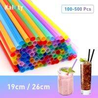 ❒✳ 100-500 pezzi cannucce usa e getta in plastica colorata cannucce per tè al latte forniture per feste di compleanno per feste paglia nera 19/26cm