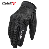 Vemar Camo 3D ตาข่ายถุงมือรถจักรยานยนต์ฤดูร้อน Breathable Wearable Motocross ถุงมือผู้ชาย Anti-Fall Motor Bike ถุงมือ