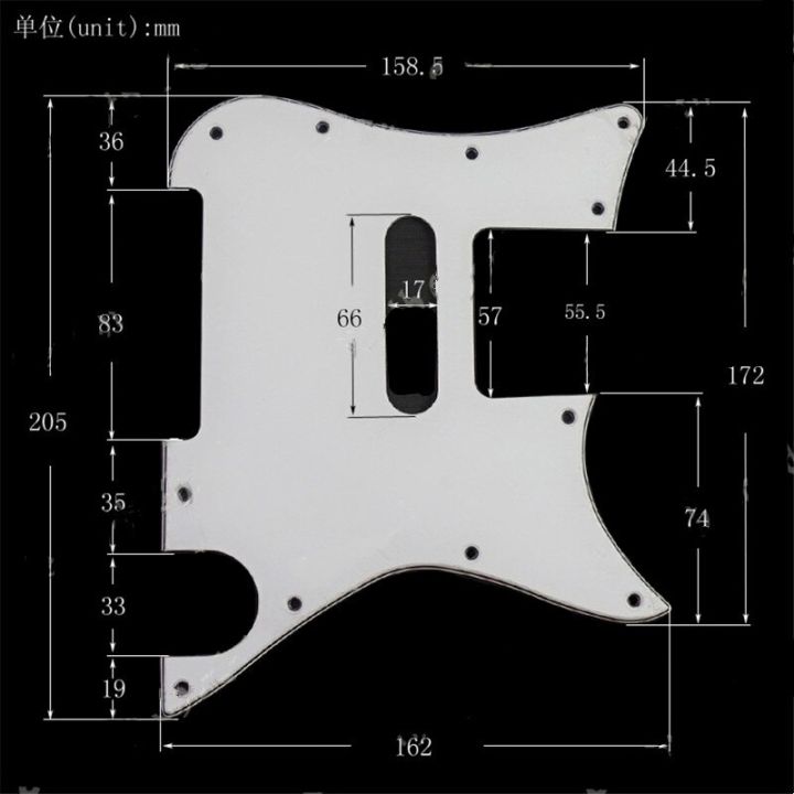 แผ่นขูดรอยขีดข่วนแผ้น-pickguard-กีตาร์ไฟฟ้า3ชั้นป้องกันการรอยขีดข่วนแผ้นกีต้าร์สีขาว