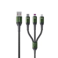 WEKOME WDC-170 Raython Series 6A 3 In 1 USB To 8 Pin + Type-C + Micro USB Fast Charge Data Cable ความยาว: 1.2M