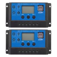 2X 20A 12V 24V Auto Work PWM Solar Charge Controller with LCD Dual USB 5V Output Solar Cell Panel Charger Regulato