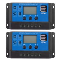 2X 20A 12V 24V Auto Work PWM Solar Charge Controller with LCD Dual USB 5V Output Solar Cell Panel Charger Regulato