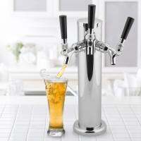 สแตนเลส Triple Tap 3 Faucets เครื่องจ่ายเบียร์สดสำหรับ Bar Home Brew Kegerator