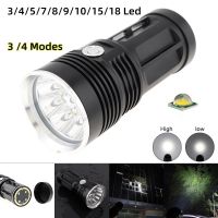 Super Bright Led Flashlight Waterproof  3 Modes 1200LM  2400LM 3000LM 8000LM Outdoor LED Torch Light for Hunting / Camping Adhesives Tape