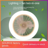 Aromatherapy FanLight Bedroom Living Room Light Shaking Head Invisible Fan Light Variable Frequency Remote Control Household Use Door Hardware