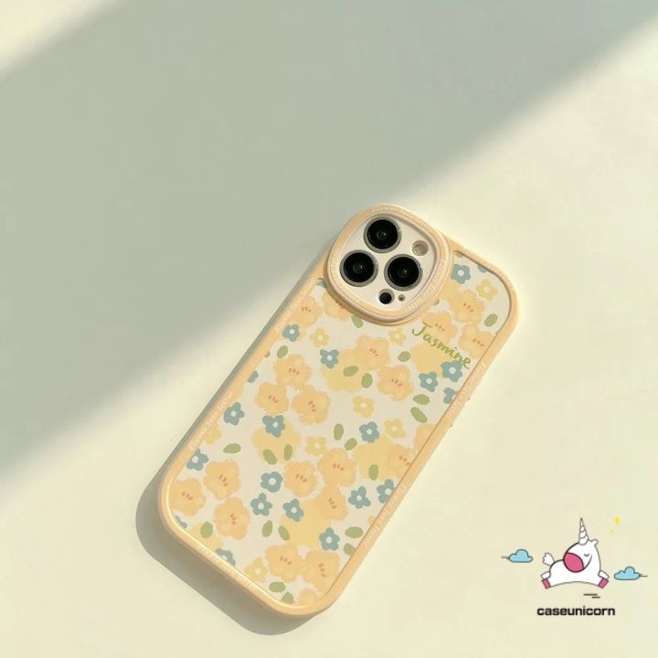 เคสโทรศัพท์มือถือ-tpu-นิ่ม-กันกระแทก-ปิดด้านหลัง-ลายดอกไม้สีเหลืองน่ารัก-สไตล์เรโทร-สําหรับ-iphone-11-7-8-plus-12-14-13-11-pro-max-x-xr-xs-max-6-6s-7plus-8plus-se-2020