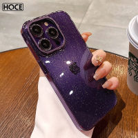 เคสโทรศัพท์โปร่งใสเงาวับบลิงหรูหรา HOCE อะคริลิคใสกันกระแทกเคสหลัง PC แบบแข็งโลหะกระเป๋ากล้องสำหรับ iPhone 14 13 12 Pro Max 14 Plus