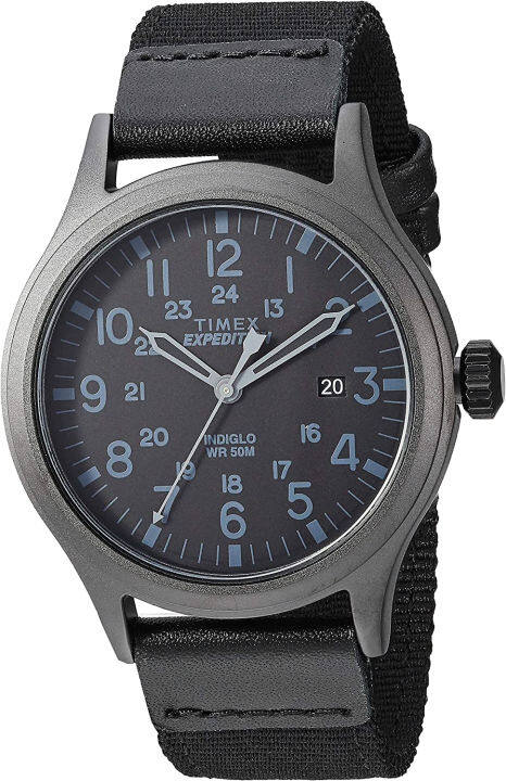 Timex Men's TW4B14200 Expedition Scout 40 Black Leather/Nylon Strap ...