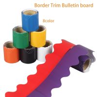 5M Bulletin Border Trim Chalkboard Border Paper Roll Classroom Wall Decor Scalloped Blue  Yellow  Green  Red  Black  Decorations Fishing Reels