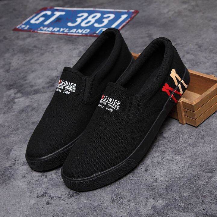 ready-spring-and-summer-mens-casual-shoes-mens-korean-style-trendy-student-skate-shoes-lazy-shoes-slip-on-large-size-canvas-shoes-men