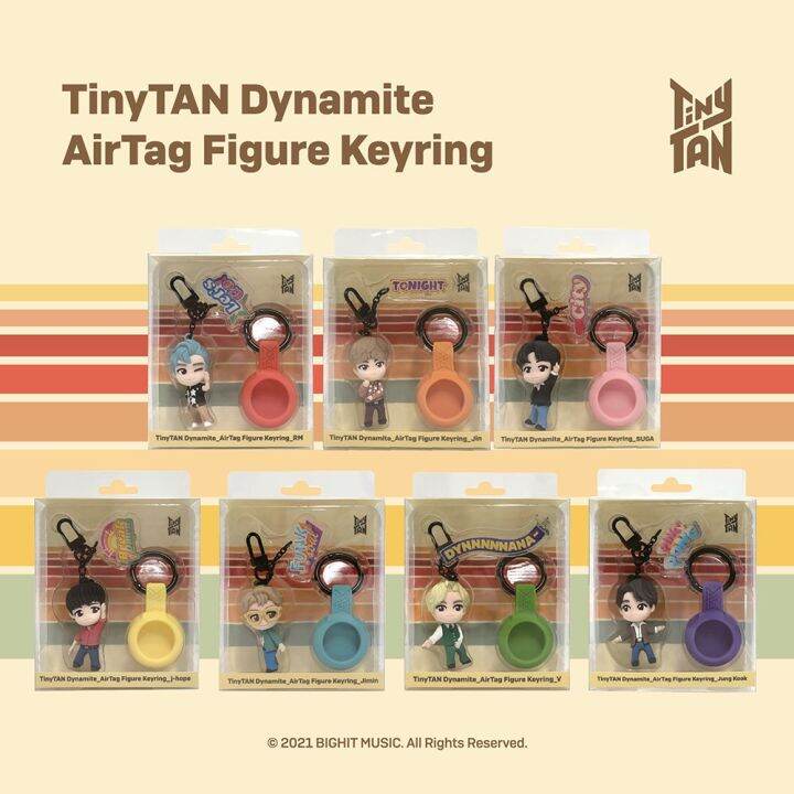 BTS OFFICIAL Dynamite TinyTAN Figure Keychain Airtag Keyring Lazada.co.th