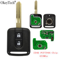 【❖New Hot❖】 qiukekang81481 Okeytech ชิป Pcf7946 433Mhz 2ปุ่มที่ห้อยกุญแจรถรีโมทสำหรับ Nissan Elgrand X-Trail Qashqai Navara รถนิสสันรุ่นไมคร้าโน้ตกุญแจรถ Nv200