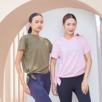 Penny Activewear เสื้อออกกำลังกาย เสื้อแขนสั้นใส่โยคะ ทรงผูกข้าง รุ่น Side Knot Top  ขายดีมากๆ ผูกเอวเก๋ๆน่ารักๆ พร้อมส่งจากไทย