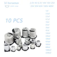 10ชิ้นตัวเก็บประจุแบบอิเล็กโทรไลติก Smd 22Uf 33 47Uf 100 220Uf 330 Uf 470 560 680 1000Uf 6.3V 10V 16V 25V 35V 50V 63V 100V 400V 1 ~ 2200ยูเอฟ