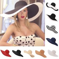 7.118cm Foldable Oversized Huge Wide Brim Sun Beach Hats Straw Summer Wedding Womens Ladies Floppy Party Dressy