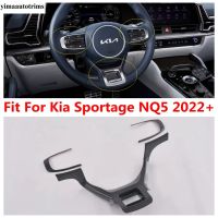 กระดุมล้อรถคาร์บอนไฟเบอร์3ชิ้นฝาครอบตกแต่งกรอบตกแต่งภายในสำหรับ Kia Sportage NQ5 2022 2023