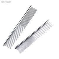 ๑▽❐ New Dog Comb Long Thick Hair Fur Removal Brush 16/19cm Stainless Steel Lightweight Pets Dog Cat Grooming Combs for Shaggy Dogs