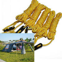 Mayitr 4Pcs FluorescentสีเหลืองGuyline Runner Guy Line Camping Cord Paracordเชือกเต็นท์