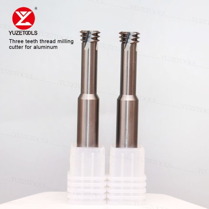 yuzetools-cnc-ทังสเตนเหล็กสามเกลียวตัดมิลลิ่งสําหรับอลูมิเนียม-m1-m1-2-m1-4-m1-6-m2-m2-5-m3-m8-m10-m12-เครื่องตัดมิลลิ่ง