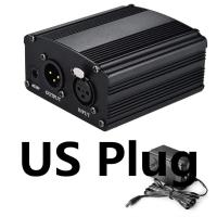 【Worth-Buy】 vvigft ไมโครโฟน1-Channel 48V Phantom Power Supply + Adapter AU EU Plug สำหรับการบันทึกไมโครโฟนคอนเดนเซอร์ใดๆ