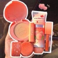 เซตแต่งหน้า Peach Bid Set 16 ชิ้น พาเลทอายแชโดว์​ อายไลเนอร์​ แป้งพัฟ บีบี ลิป บลัชออน มา​สคา​ร่า​ แปรง