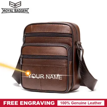 Brown Men's Diagonal Shoulder Bag PVC Shoulder Bag Men's Crossbody