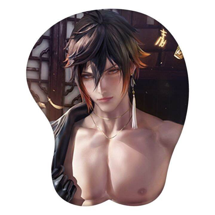 Anime 3D Mouse Pad Zhongli Genshin Impact Wrist Rest Silicone Creative