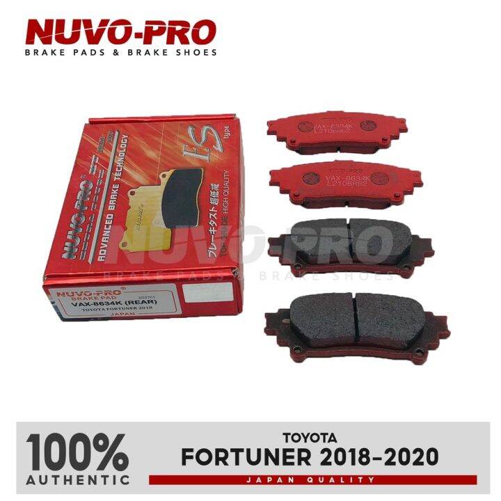 NuvoPro Brake Pad Rear Toyota Fortuner 20182020 VAX8634K SET Lazada PH