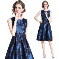 【HOT】❂✑◄ Sleeveless Floral 2023 Designer O-Neck Dresses Big Ballgown