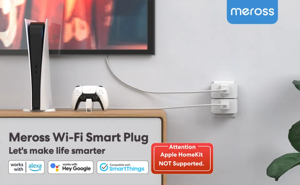 Meross Smart Socket Works with HomeKit, WiFi Plug, Intelligent