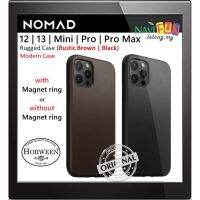 [I Phone 13 14 Plus Mini Pro Max] [สีน้ําตาลเข้ม] Nomad ทนทาน ทันสมัย เคสหนัง ป้องกัน Mag Safe