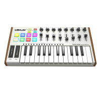 WORLDE TUNA MINI Ultra-Portable 25-Key USB MIDI Keyboard Controller 8 RGB Backlit Trigger Pads พร้อมแจ็คเหยียบ6.35มม