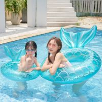 Mermaid With Backrest Pool Foats Swimming Ring For Adult Children Inflatable Pool Water Hammock Floating Seats Beach Party Toys