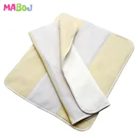 MABOJ 5Pcs Trifold Diape ใส่ ไม้ไผ่ผ้าฝ้ายเด็ก Ecological ผ้าอ้อมผ้า Pocker ผ้าอ้อม OS Fast Absorbency Washable 35x30cm