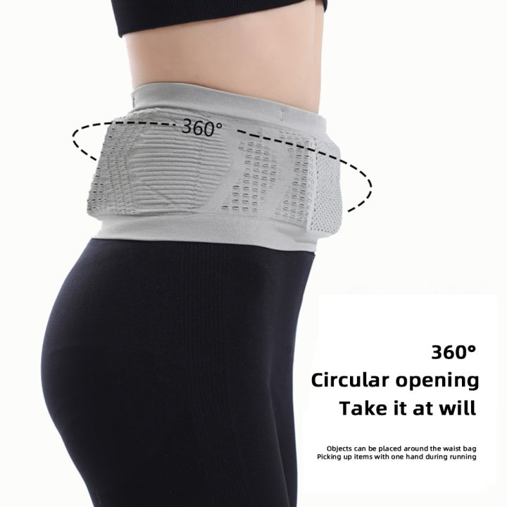 multifunctional-knit-breathable-concealed-waist-bag-slim-thin-waist-pack-with-hanging-hook-lightweight-packet-for-riding-fitness