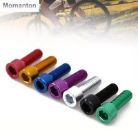 MOMANTON สกรูที่วางขวดน้ำบนจักรยานสำหรับจักรยานจักรยานบนถนน MTB 2ชิ้น/เซ็ต7สีอุปกรณ์จักรยานที่ทนทานราวยึดกระติกน้ำสกรูอะลูมินัมอัลลอยกระบอกน้ำสลักเกลียวที่ใส่กรง