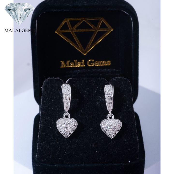 malai-gems-ต่างหูเพชร-ต่างหูหัวใจ-ต่างหูห้อยหัวใจ-เงินแท้-silver-925-เพชรสวิส-cz-เคลือบทองคำขาว-รุ่น-11011999-แถมกล่อง