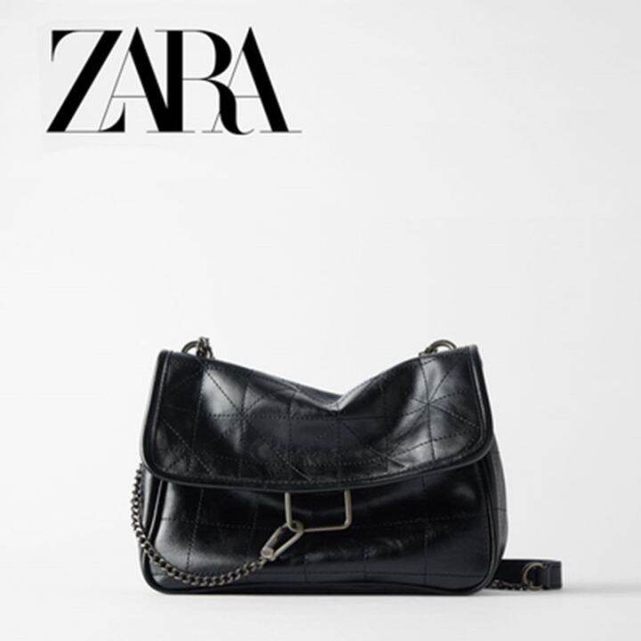 zara-womens-bag-2022-new-black-rock-soft-shoulder-messenger-bag-rhombus-chain-hobo-bag-trendy