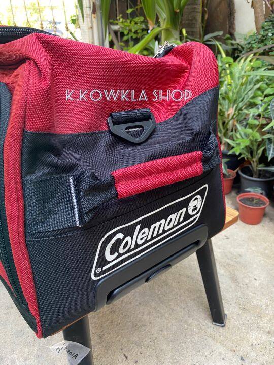 สินค้าพร้อมส่ง-coleman-carry-bag-กระเป๋าเดินทางมีล้อลาก-outdoor-สีแดง