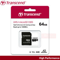 Transcend High Performance MicroSD Card 64GB (R 100MB/s / W 60MB/s) microSDXC 330S เมมโมรี่ สำหรับ โทรศัพท์ เครื่องเล่นเกมส์ Nintendo Switch รับประกัน 2 ปี มีใบกำกับภาษี