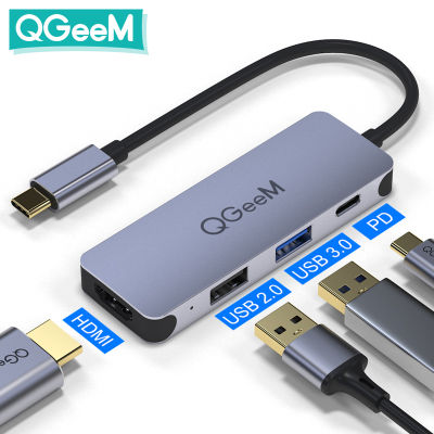 QGeeM USB C Hub Dock for Macbook Pro SD TF Card Readers Dual HDMI PD Multi USB Hub Type C Adapter Splitter Type-C Hub for Laptop
