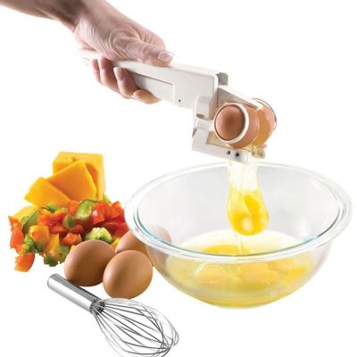 Egg Cracker Separator Handheld Egg Opener Breaker Kitchen Gadget Tool Egg Whites Yolk Quick Separation Egg