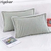 ◑❒ New 1PC 100 Cotton Lattice Soft Pillow Case Cover Multi-sized Pillowcase Bedding Home Use Sofa Students Rectangle Pillowcases